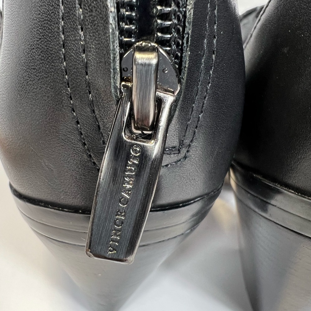 Vince Camuto Suraylin Black Leather Buckle Block Heel Sandals 8.5 Gladiator - Picture 13 of 14